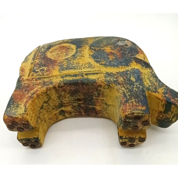 Vintage Unique Cast Iron Metal Bronze Hand Crafted 10" Elephant Statue - Picture 7 of 9